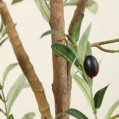 2 Pack 6 Ft Artificial Olive Plants with Realistic Leaves and Natural Trunk, Silk Fake Olive Tree in Black Plastic Pot, Faux Olive Tree for Office Home