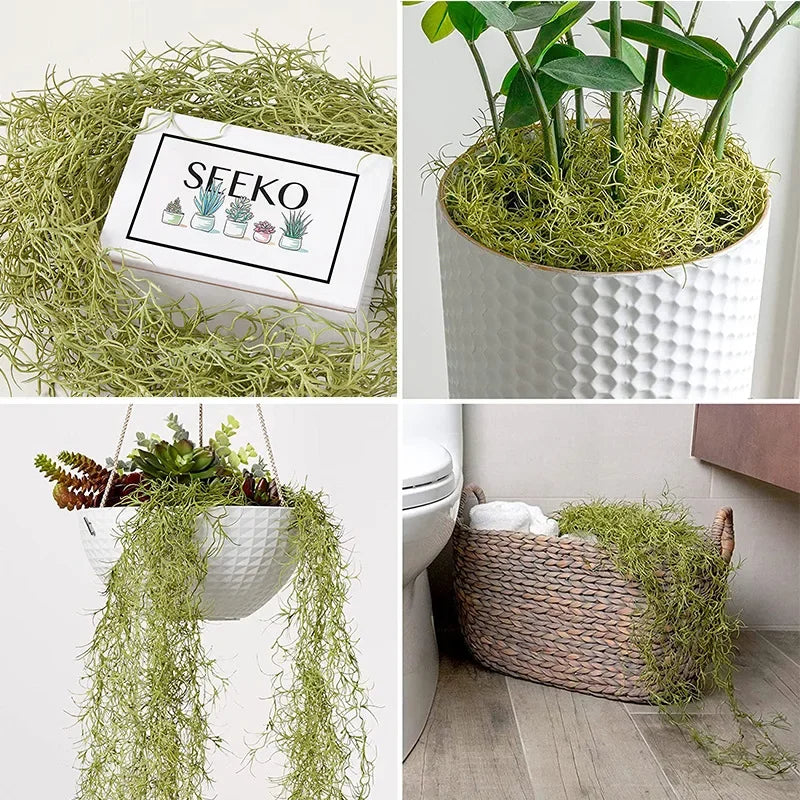 Artificial Vine Moss Green Hanging Plant Beauty Mustard Strips Wall Hanging Background Wall Living Room Decoration