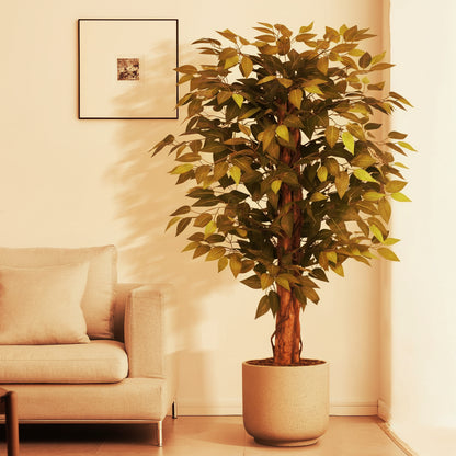 4FT Artificial Ficus Tree – Realistic Faux Ficus Tree & Large Fake Ficus Tree, Silk Artificial Plant for Home Office, Lifelike Fake Plant & Faux Plant for Indoor Outdoor Porch Garden Decor (120Cm)