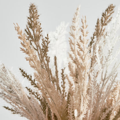 Mixed Artificial Pampas Grass in Cement Vase