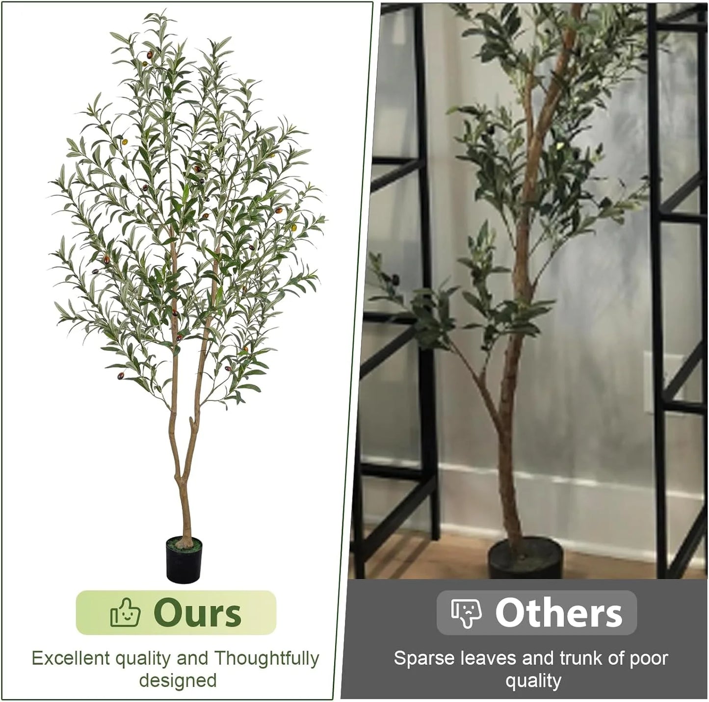 7FT Artificial Olive Tree Tall Fake Potted Olive Tree with Lifelike Fruits Faux Olive Tree for Home House Office Decor Indoor