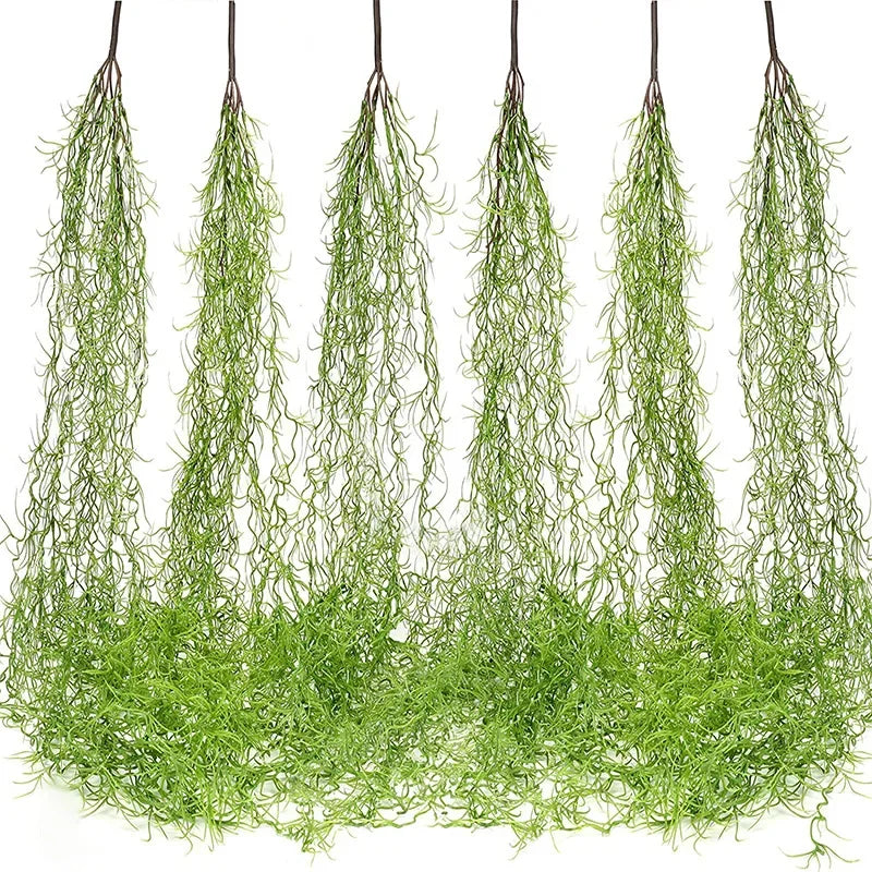 Artificial Vine Moss Green Hanging Plant Beauty Mustard Strips Wall Hanging Background Wall Living Room Decoration