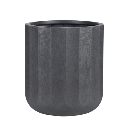 Adler 16 Inch Resin Planter Black with Modern Design for Indoor Outdoor Plant