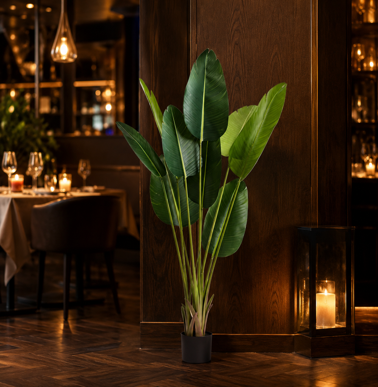 Fake Birds of Paradise for Restaurant Decor — 5FT Low Maintenance Indoor Plant