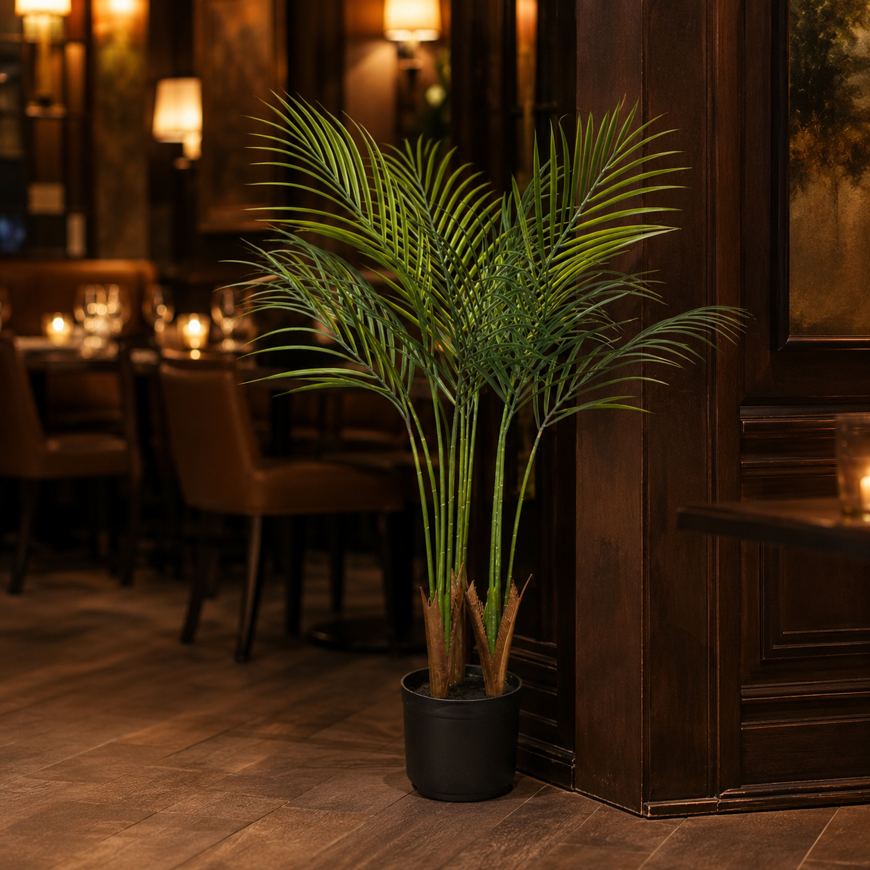 Fake Palm Tree for Restaurant or Bar — 35 Inch Realistic Indoor Plant