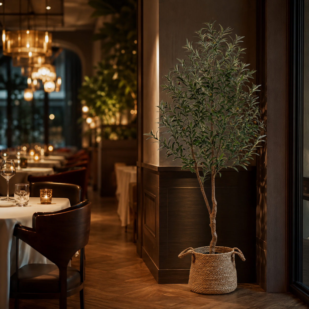 Fake Olive Tree for Hotel or Restaurant — 7FT Tall Realistic Indoor Tree