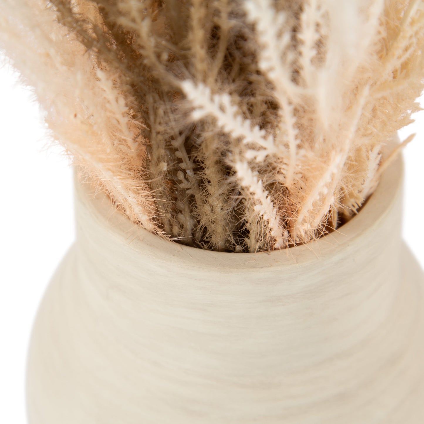 Mixed Artificial Pampas Grass in Cement Vase