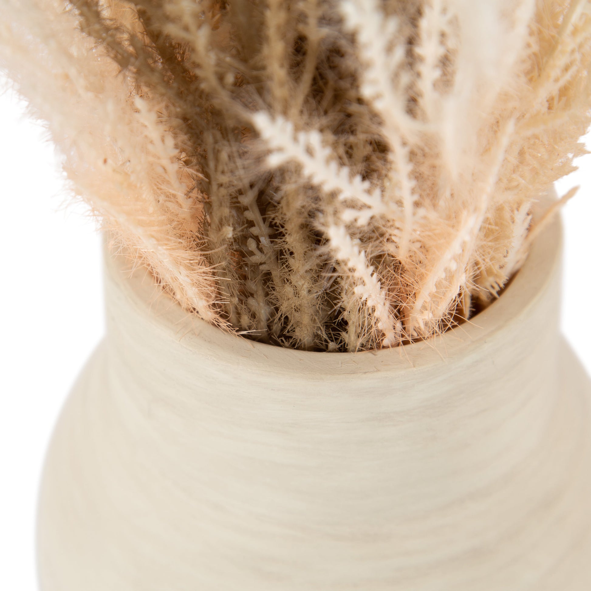 Mixed Artificial Pampas Grass in Cement Vase