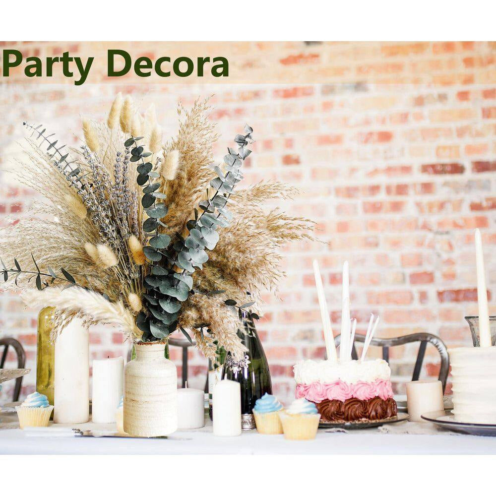 17 In. Green Pampas Grass Bouquet-Indoor Artificial Lavender and Dried Eucalyptus