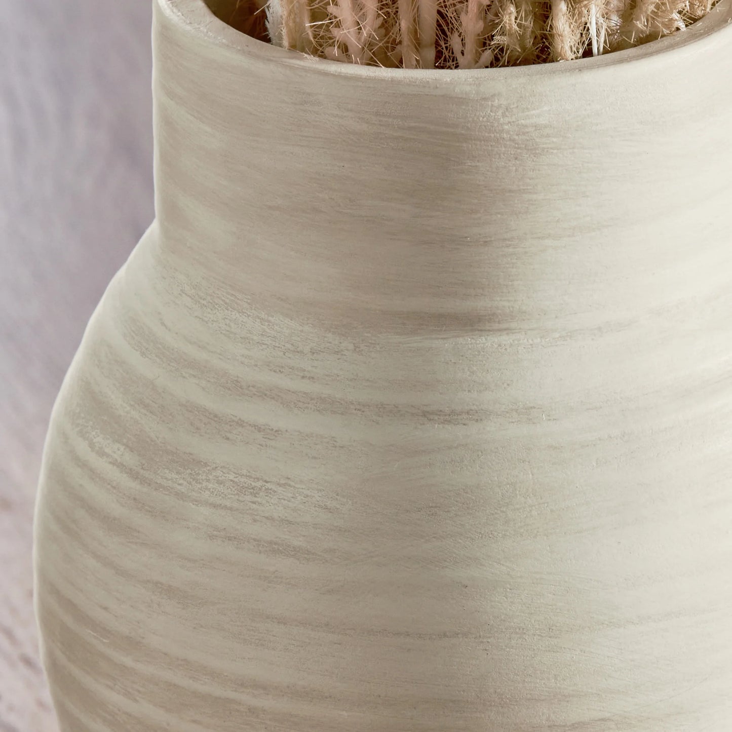 Mixed Artificial Pampas Grass in Cement Vase