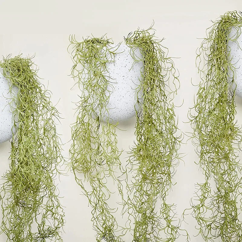 Artificial Vine Moss Green Hanging Plant Beauty Mustard Strips Wall Hanging Background Wall Living Room Decoration
