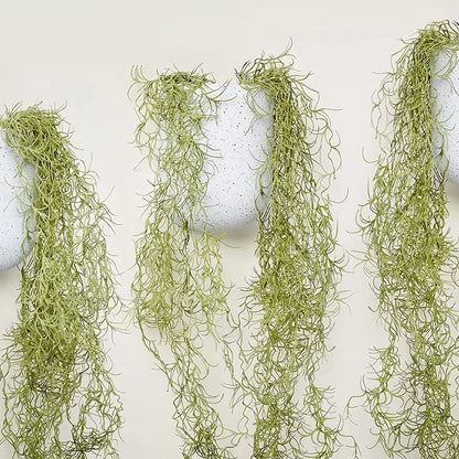 Artificial Vine Moss Green Hanging Plant Beauty Mustard Strips Wall Hanging Background Wall Living Room Decoration