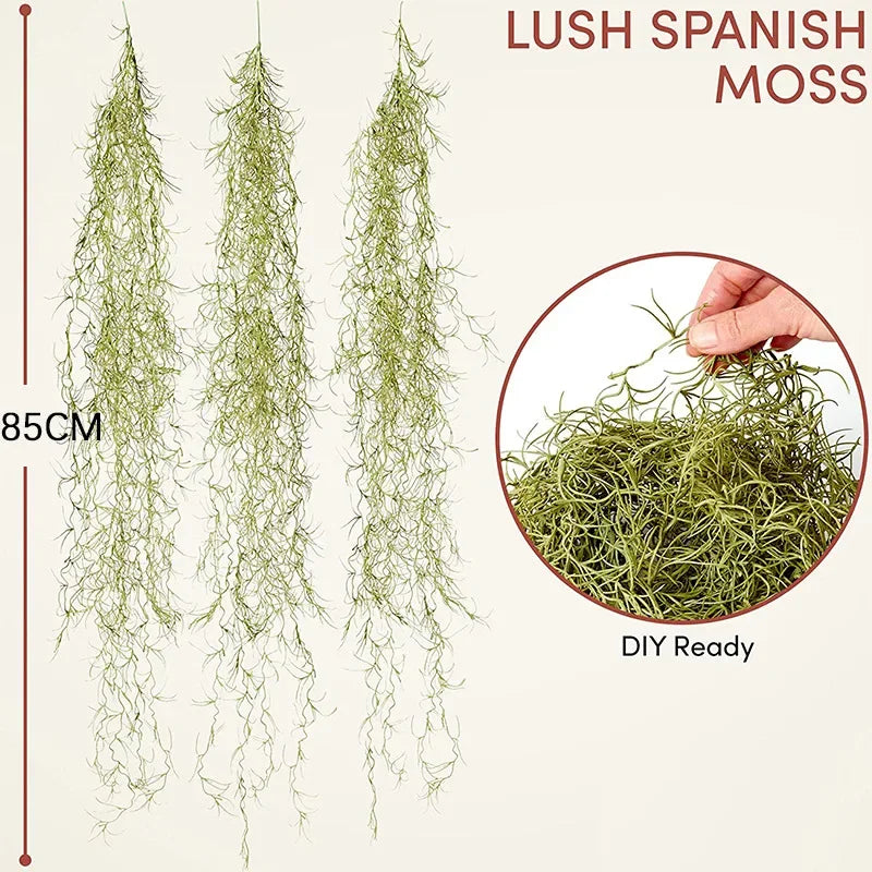 Artificial Vine Moss Green Hanging Plant Beauty Mustard Strips Wall Hanging Background Wall Living Room Decoration