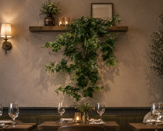 Fake Hanging Ivy Plants for Office — 32 Inch Set of 3 Indoor Greenery