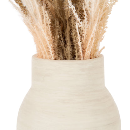 Mixed Artificial Pampas Grass in Cement Vase