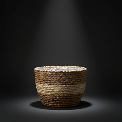 Seagrass Planter Basket Indoor Outdoor, Flower Pots Cover, Plant Containers, Beige, 10 Inch
