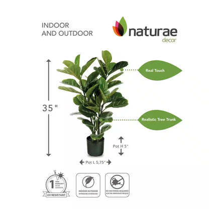 Artificial 35 In. Fiddle Leaf Indoor and Outdoor Plants