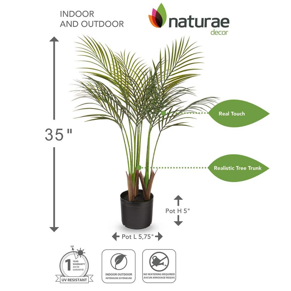 Artificial 35 In. Areca Palm Indoor and Outdoor Plants