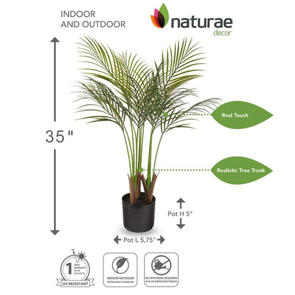 Artificial 35 In. Areca Palm Indoor and Outdoor Plants